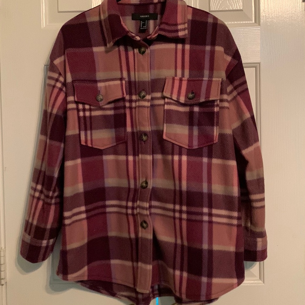 Forever 21 Shacket Plaid Pastels